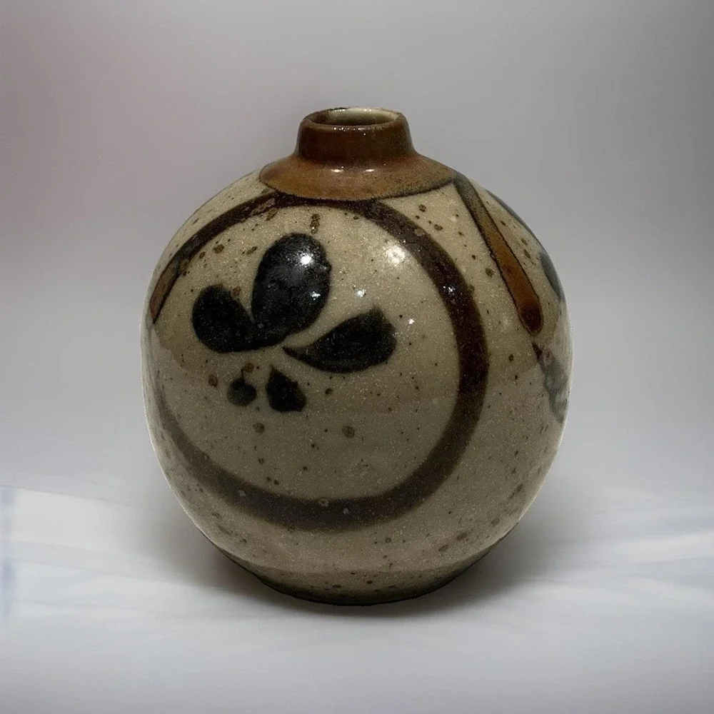 Vtg OMC Japan Otagiri Mercantile Company Hand Painted Ceramic Bud Vase Bulbous